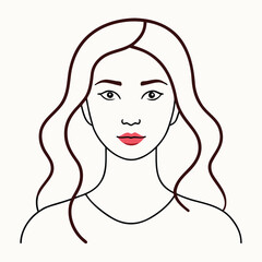 Modern continuous line drawing of a woman s elegant face with minimalist style