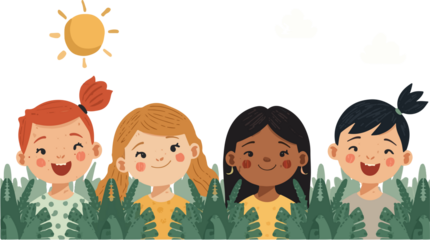  illustration template banner of children days featuring a group of dazzled children on a sunny day with png Transparent 