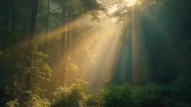 Perfect for nature websites, environmental blogs, and travel brochures. Captures the serene beauty of a sunlit forest scene.