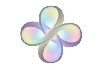 Abstract iridescent shape isolated on transparent background for design and art