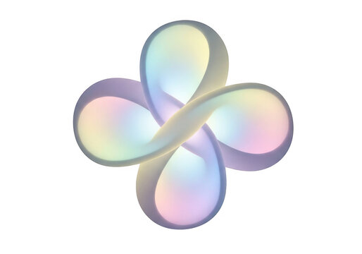 Abstract iridescent shape isolated on transparent background for design and art - Powered by Adobe