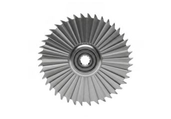 Radial impeller with serrated edges isolated on transparent background for industrial design