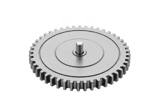 Metal gear isolated on transparent background for machinery and engineering projects - Powered by Adobe