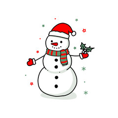 snowman with christmas tree