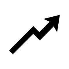 Simple Growth Chart Arrow Icon Minimal Business Increase Symbol Clean Line Art Vector illustration