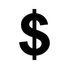 Simple Dollar Symbol Icon Clean Minimal Finance Currency Graphic Shape Line Art Vector illustration