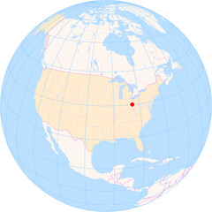 Location Map of John Glenn Columbus Int. Airport (Columbus, Ohio, United States). IATA-code: CMH. No labels at all.