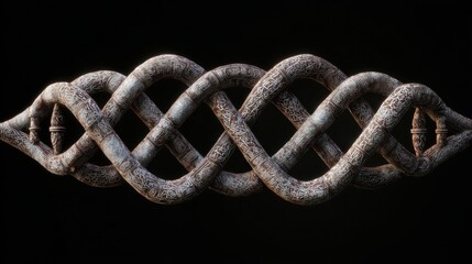 Ancient intertwined metal DNA helix structure