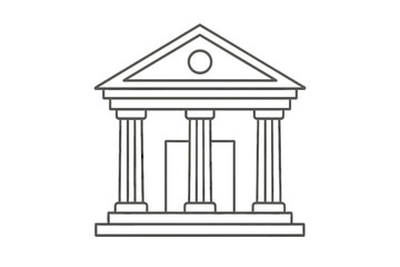 Obraz premium Minimalist classical building facade featuring columns and triangular pediment