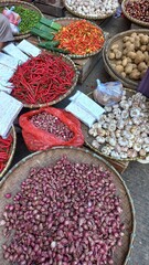 spices and herbs in a market