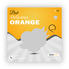 Best delicious orange social media post banner design  template   

