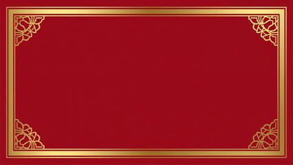 golden frame with red ornament
