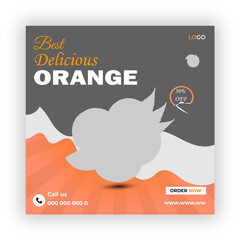 Best delicious orange social media post banner design  template   

