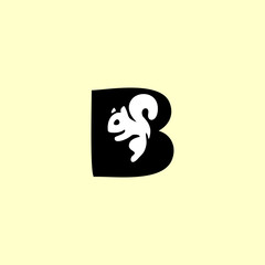 A playful squirrel letter logo featuring a forest animal merged with an alphabet shape, designed with clean lines, modern style, and strong branding appeal for versatile creative use.
