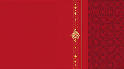 red background with golden ornament