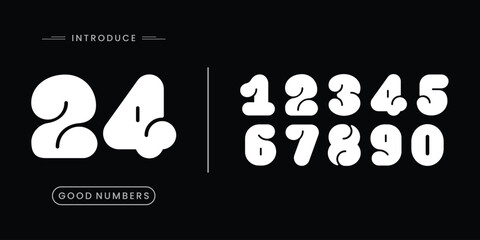 Custome numbers vector simple geometry shapes' numerals. font alphabet vector illustrations.