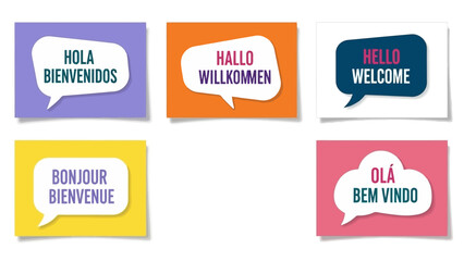 Greeting Card Translation Set Multilingual Welcome Messages for Global Communication © eaceu