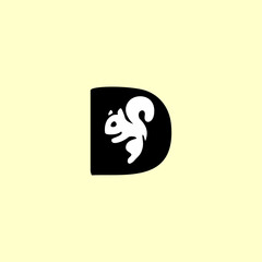 A playful squirrel letter logo featuring a forest animal merged with an alphabet shape, designed with clean lines, modern style, and strong branding appeal for versatile creative use.