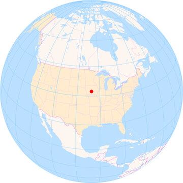 Location Map of Des Moines Int. Airport (Des Moines, Iowa, United States). IATA-code: DSM. No labels at all.