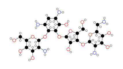paromomycin molecule, structural chemical formula, ball-and-stick model, isolated image antibiotic