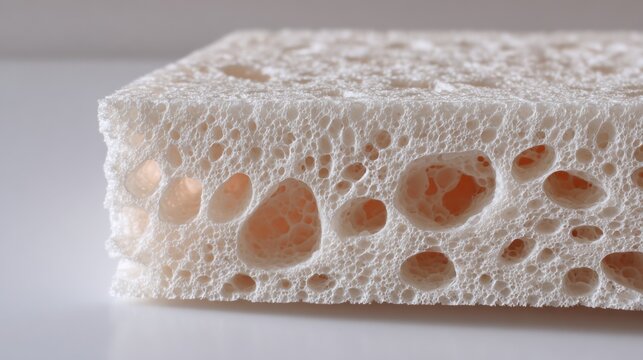 Macro texture of a white porous sponge