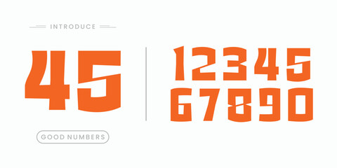 Number font. Font of numbers in classical style with contemporary geometric design. Beautiful elegant numerals. Vintage and old school retro typographic. Vector Illustration	