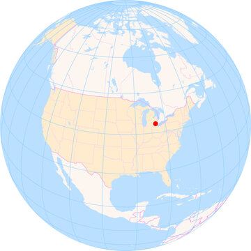 Location Map of Detroit Metropolitan Airport (Detroit, Michigan, United States). IATA-code: DTW. No labels at all.