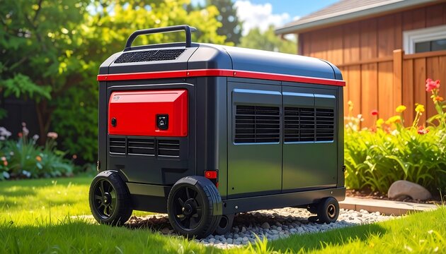 Portable Generator Outdoor Backyard.