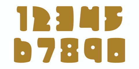 Custom vector creative color geometry shapes' numerals. font alphabet vector illustrations.