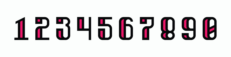 Line custom beautiful elegant numerals. Vintage and old school retro typographic. Vector Illustration numbers.
