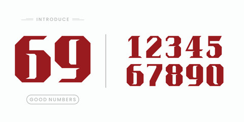 Custome numbers vector simple geometry shapes' numerals. font alphabet vector illustrations.