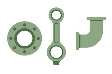 Pipe flange, engine connecting rod, and elbow joint industrial components