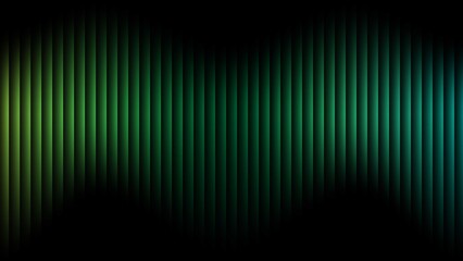 Abstract vertical stripes of green and blue light on a dark background