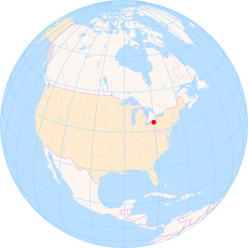 Location Map of Erie Int. Airport (Erie, Pennsylvania, United States). IATA-code: ERI. No labels at all.