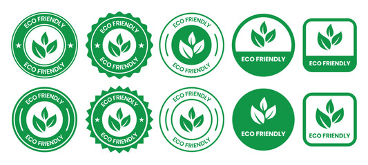 Set of eco friendly icons. Ecologic food stamps. Organic natural food labels. eco friendly logo, label, sign, badge, symbol, banner, line, flat vector, isolated illustration.