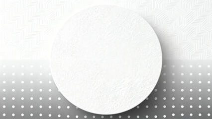 White circular object on patterned background