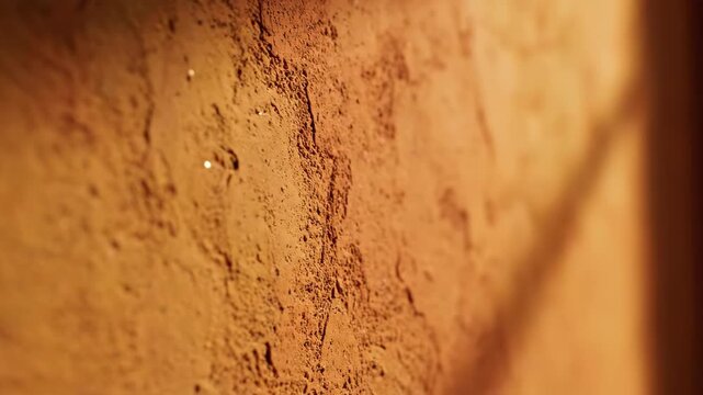 Abstract detail of a textured brown surface in warm light