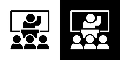 Seminar Icon Vector Illustration. Flat Style Design Created For Creative Flexibility In Light And Dark Versions.
