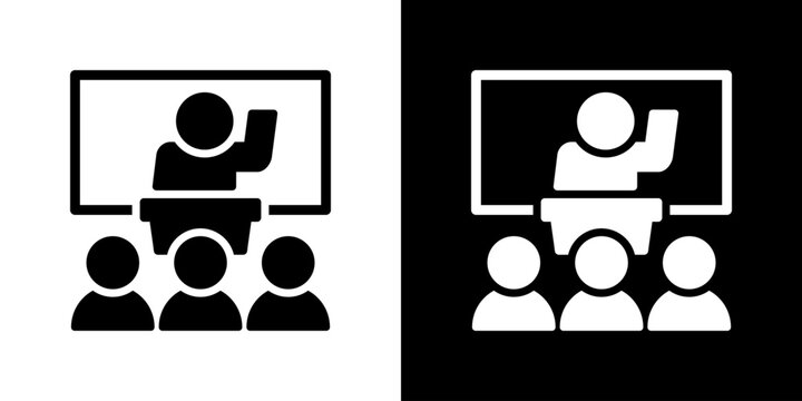 Seminar Icon Vector Illustration. Flat Style Design Created For Creative Flexibility In Light And Dark Versions.