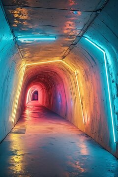 Neon geometrik tunel