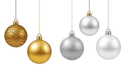 Elegant Christmas Ornaments Gold, Silver, and Glitter Baubles