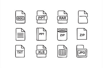 Document type illustrations for file management tools and digital workspaces