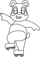 Bear Inline skating Inline skates Sports Animal Vector Graphic Art Illustration