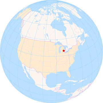 Location Map of Bishop Int. Airport (Flint, Michigan, United States). IATA-code: FNT. No labels at all.