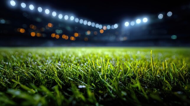 Stadium grass at night