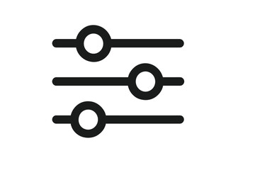 Three horizontal sliders icon for settings adjustment and filtering controls in user interface