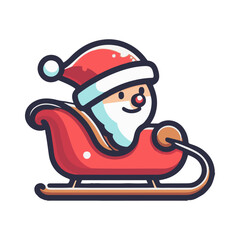santa train illustration design