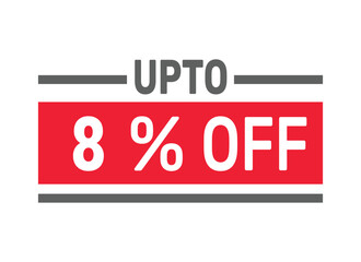 Up to 8% Off sale offer text design icon vector illustration