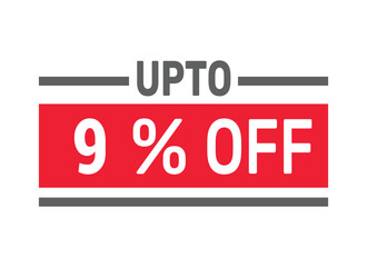 Up to 9% Off sale offer text design icon vector illustration