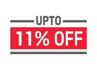 Up to 11% Off sale offer text design icon vector illustration